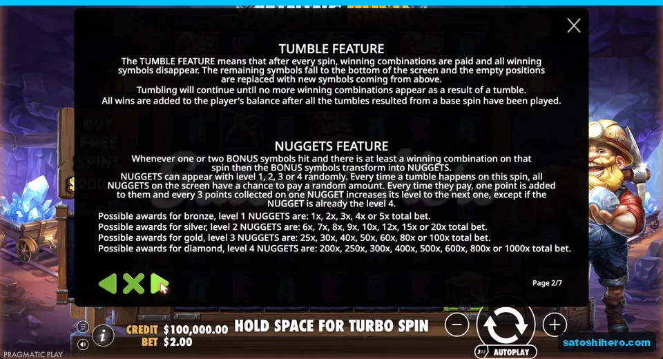 Nugget rules show bronze through diamond values