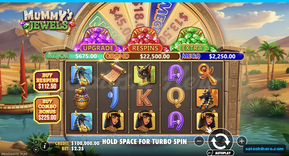 Base grid sits below golden prize wheel