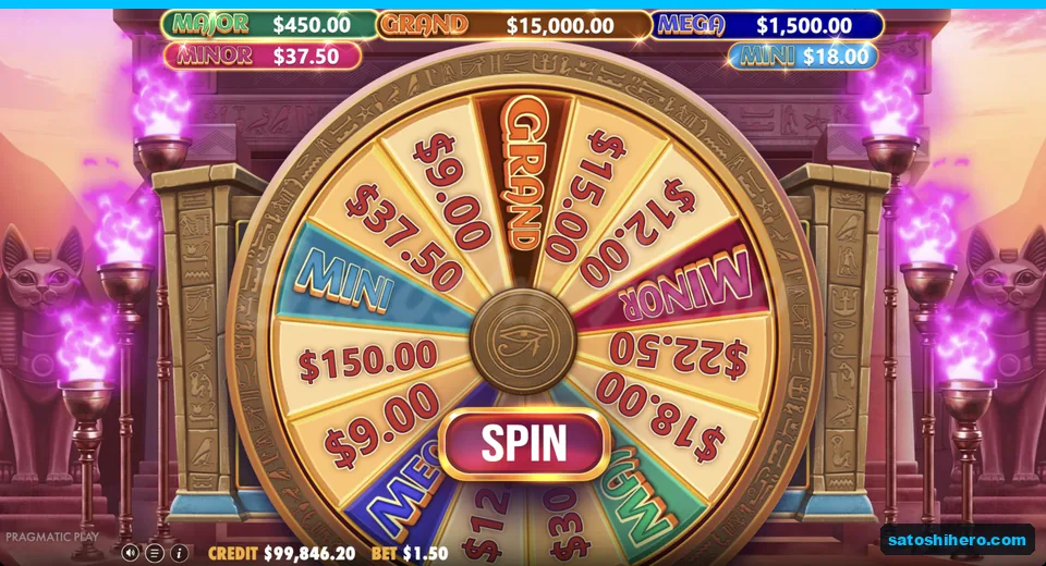 Wheel stops on cash and jackpot slices