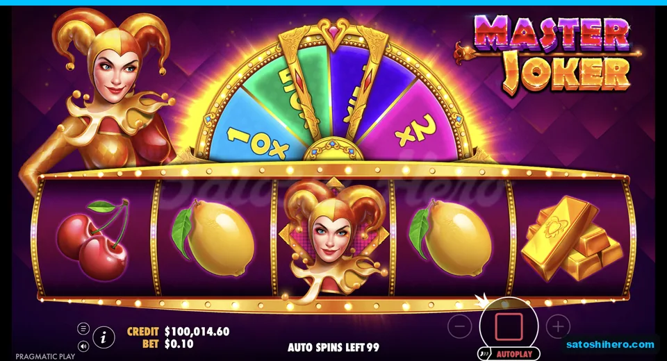Wheel spins above the middle-reel joker wild