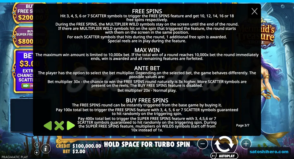 Free spins rules list scatter awards