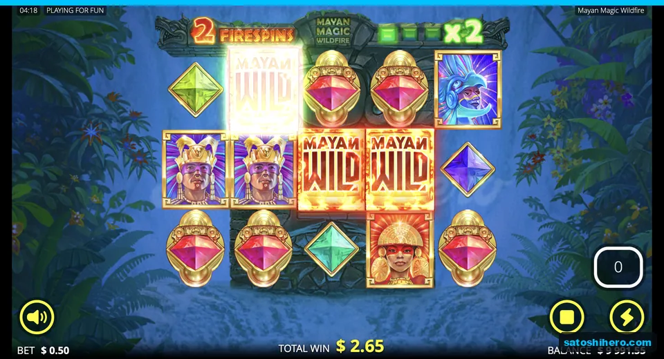 Mayan Wilds show a $2.65 respin win