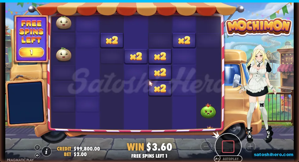 Last free spin shows $3.60 meter
