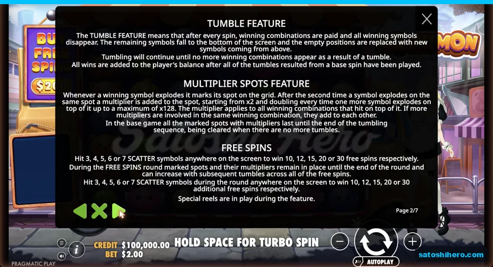 Rules panel explains marked spots and multipliers