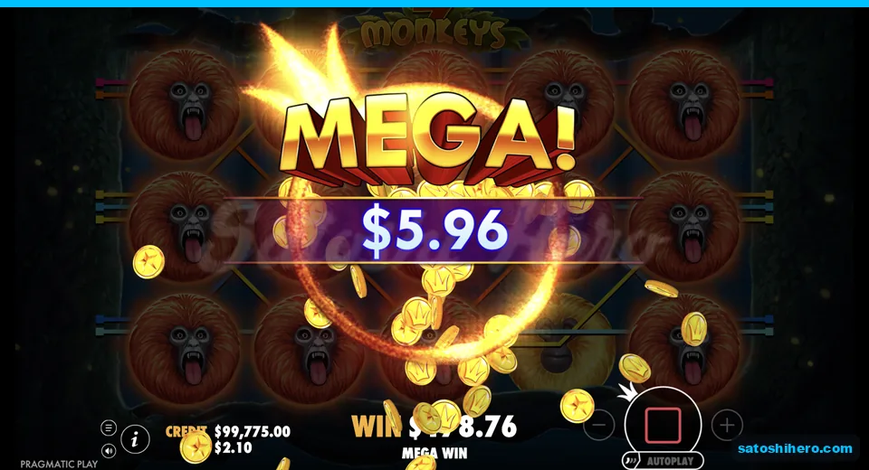 Free Spins win screen fills with pink monkeys