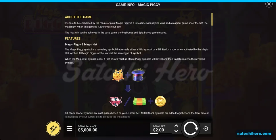 Magic Piggy and Hat feature panel