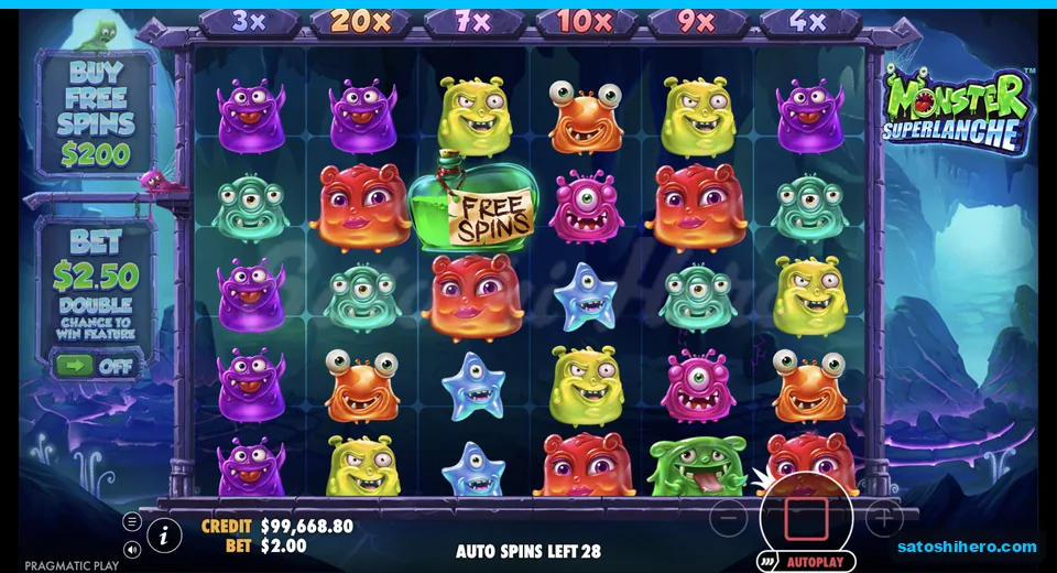 Random multipliers line up above the grid