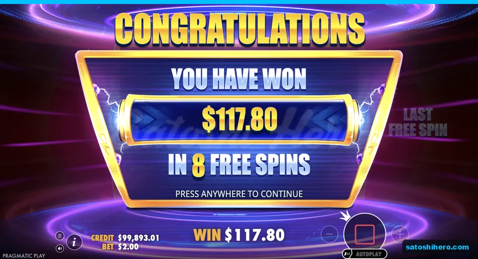 Total win screen shows one hundred seventeen eighty