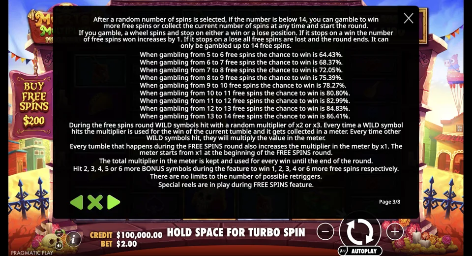 Gamble option and persistent meter appear onscreen