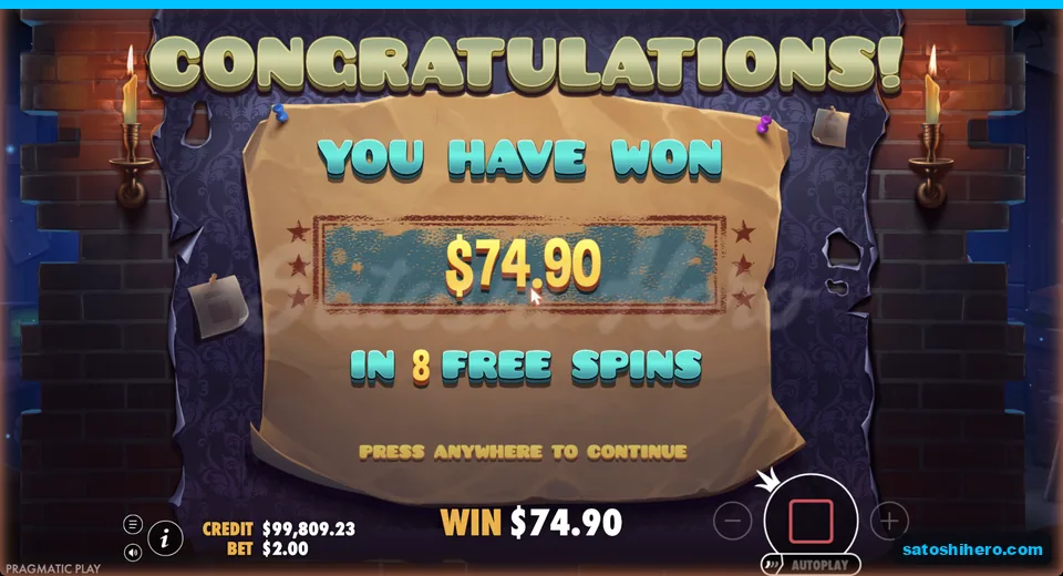 Collect screen shows a 74.90 dollar total