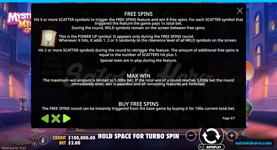Rules panel shows eight spins and buy price