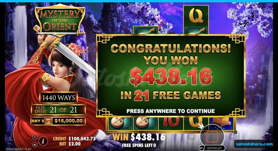 Collect screen shows $438.16 across 21 free spins