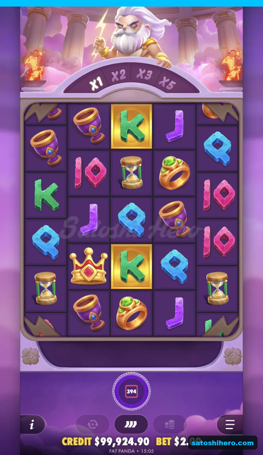 Gold symbols land under the tumble multiplier ladder