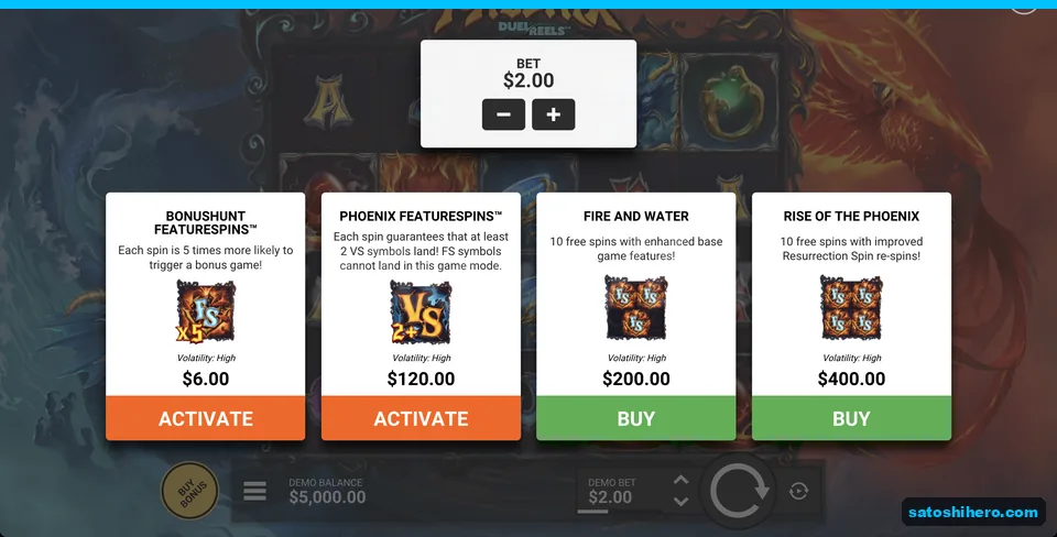 Buy menu lists four feature purchase prices