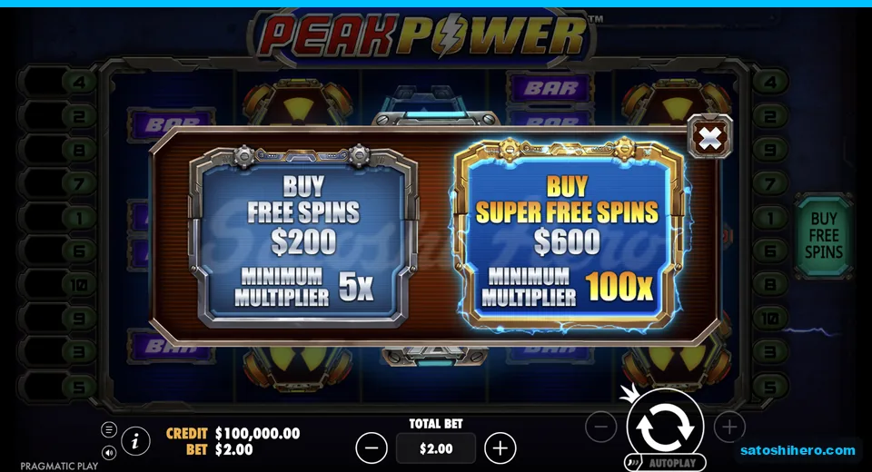 Buy menu opens with two feature prices