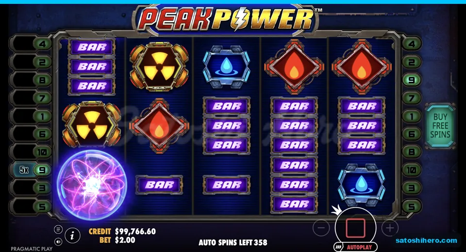 Scatter lands beside a lit five times badge