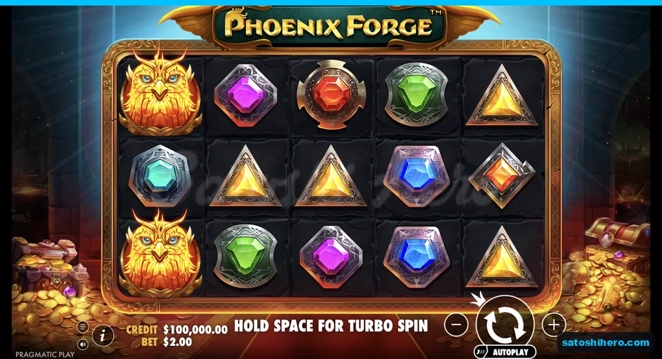 Forge grid rests with gems and treasure