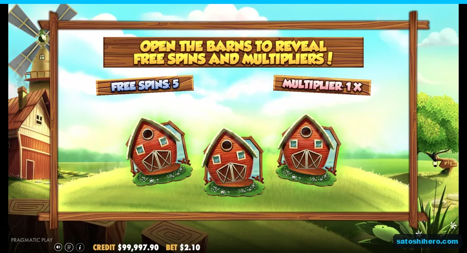 Pick screen opens three barn rewards