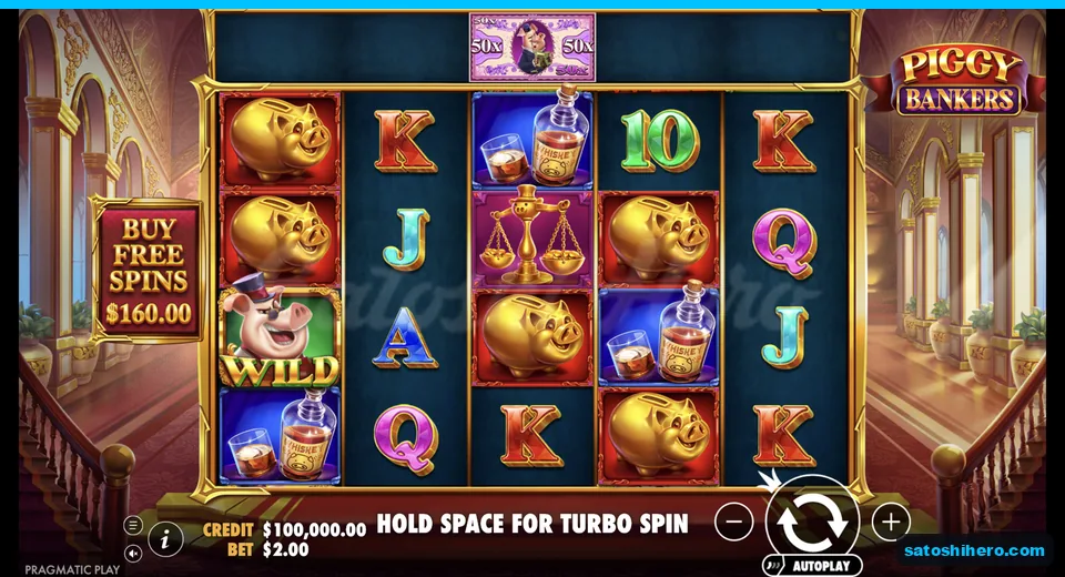 Base game rests with piggy banks and banker wild