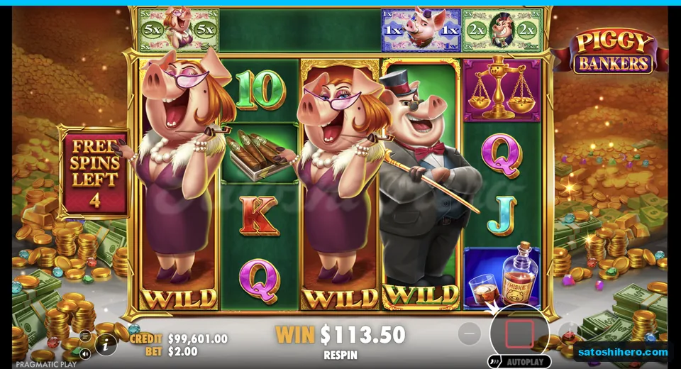 Free spins continue with banker wilds across reels