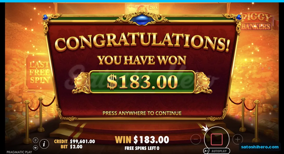 Collect screen pays one hundred eighty three dollars