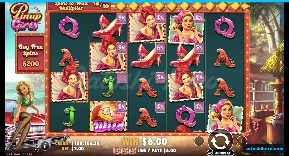 Line win resolves with a 4x Wild on reel two