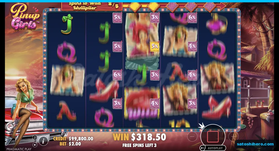 Free spins continue with 5x and 6x values showing