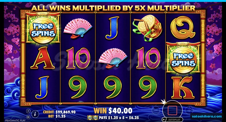 Free spins run with 5x multiplier and retrigger