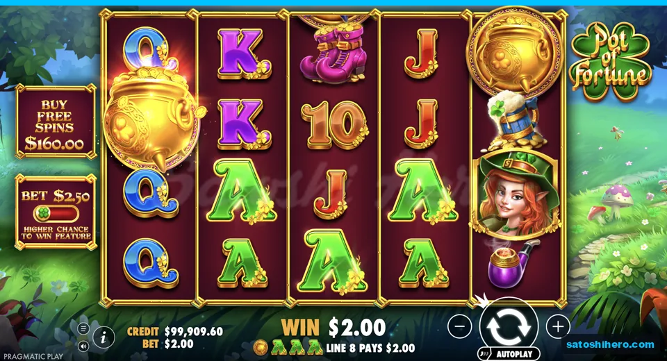 Line win resolves with wild pot and Aces