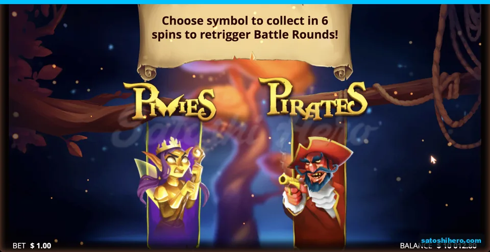 Pixie Queen and Pirate Captain choice screen
