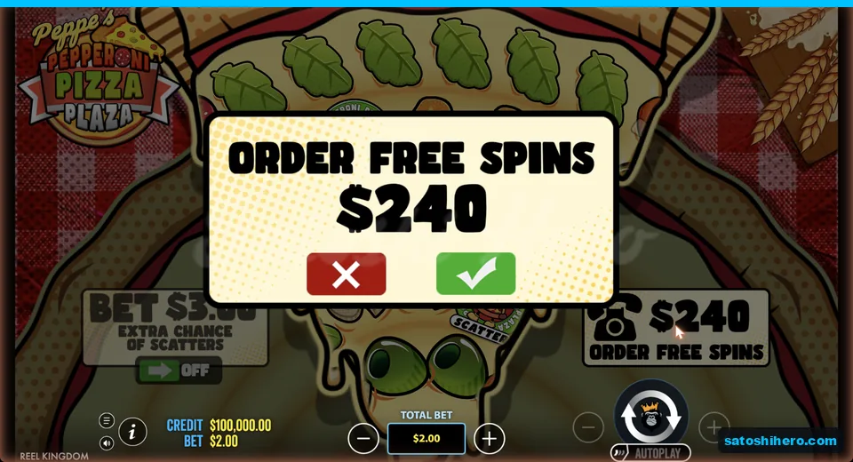 Buy menu opens at two dollar stake