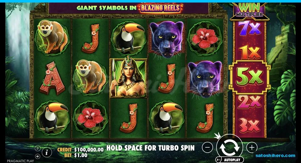 Base grid rests with wildlife symbols and multiplier column