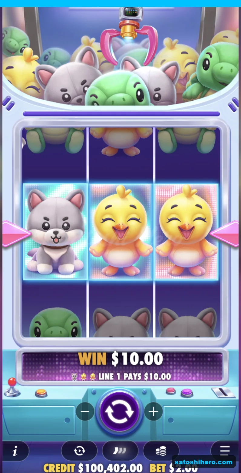 Line win resolves across the middle row