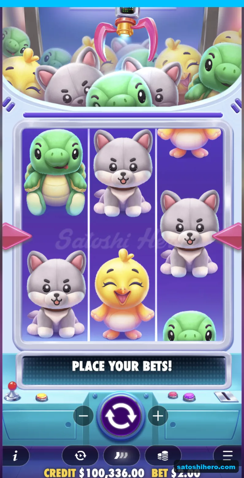 Toy symbols show turtle, cats and chick