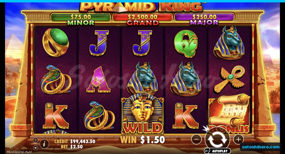 Line win resolves with Wild and Anubis symbols