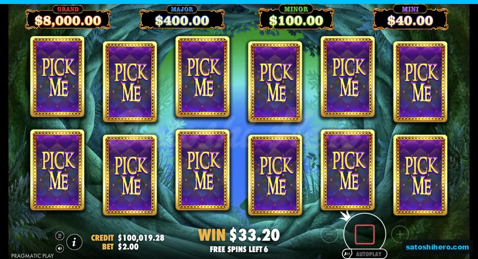 Pick cards cover the jackpot screen