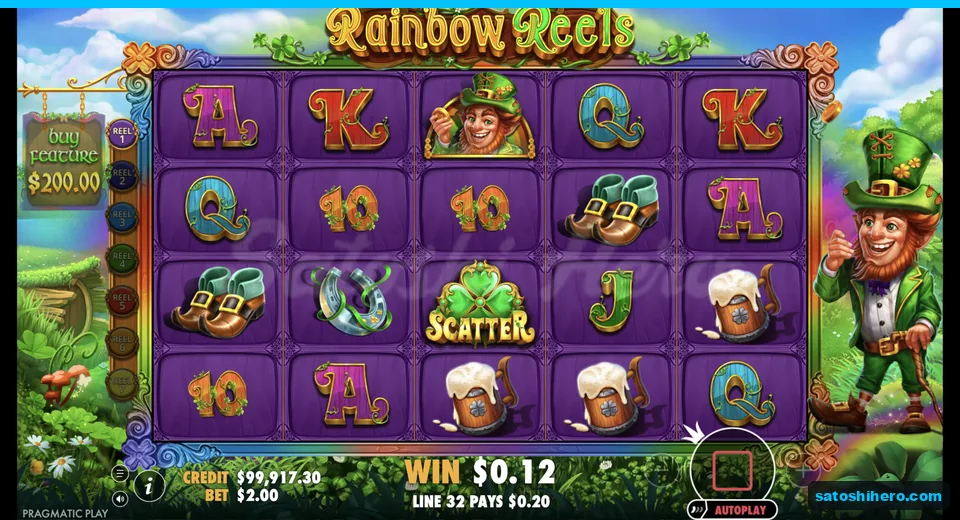 Small line win shows clover Scatter