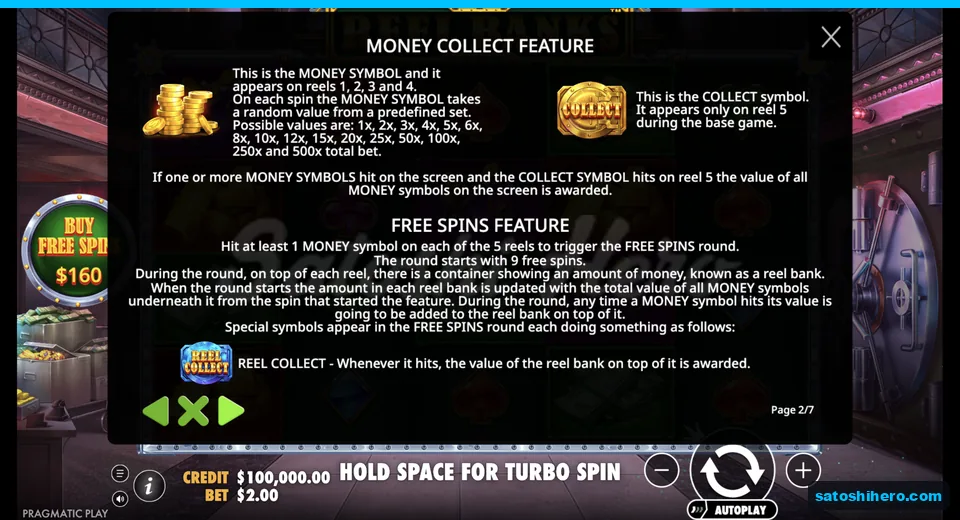Rules page shows Money and Collect symbols