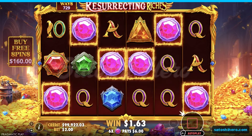 Ways win connects pink gems across reels