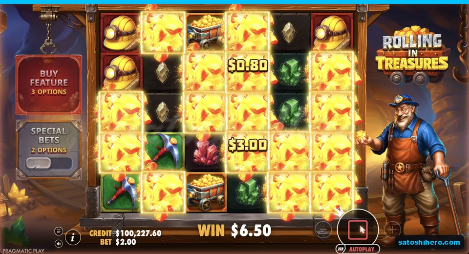 Tumble win resolves with multiplier overlays