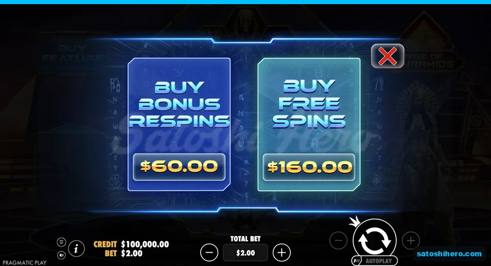 Buy menu opens with two feature prices