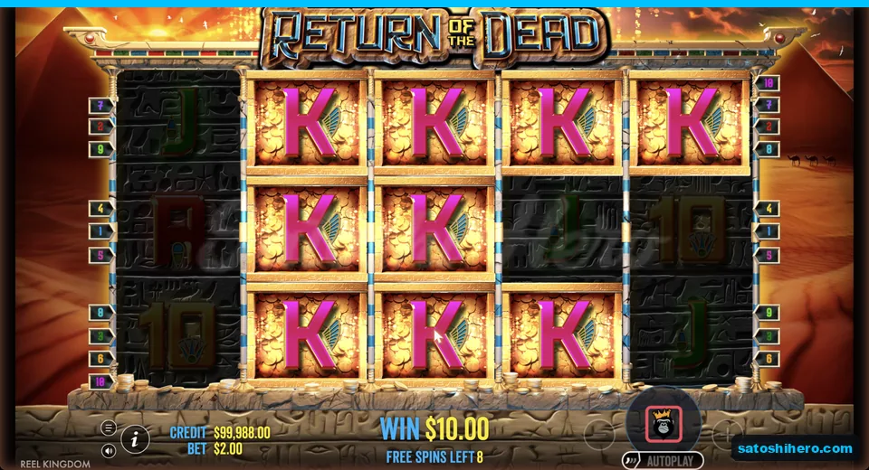 Expanded K symbols fill three reels