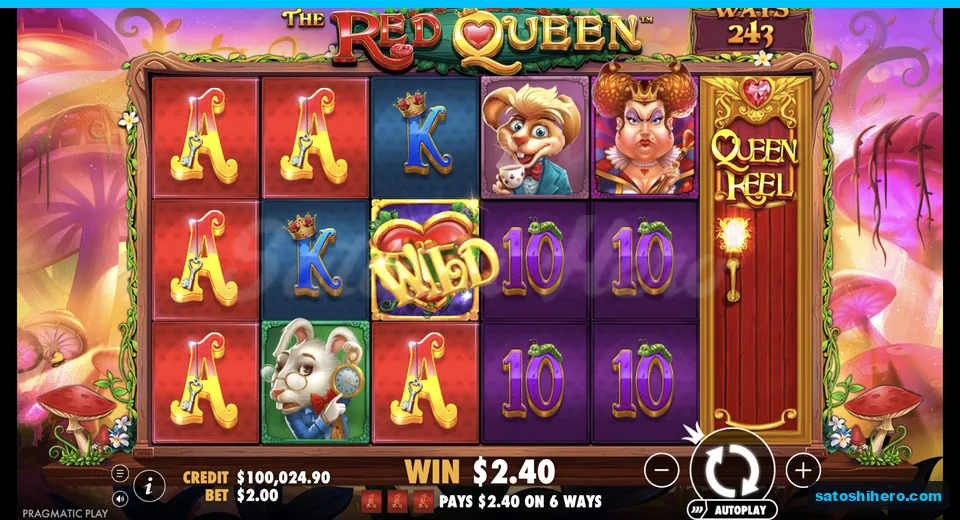 Line win resolves with golden Aces and Wild