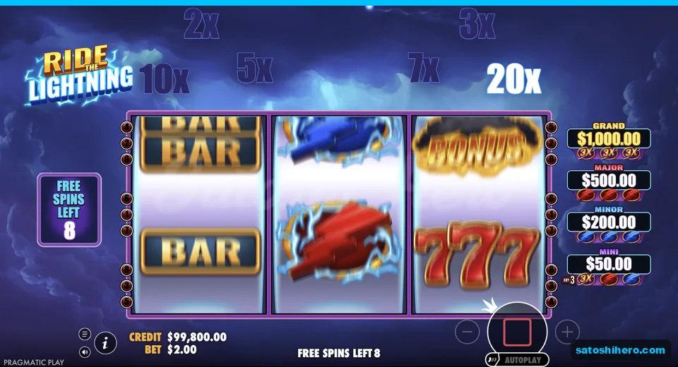 Bought free spins show wilds and eight spins left