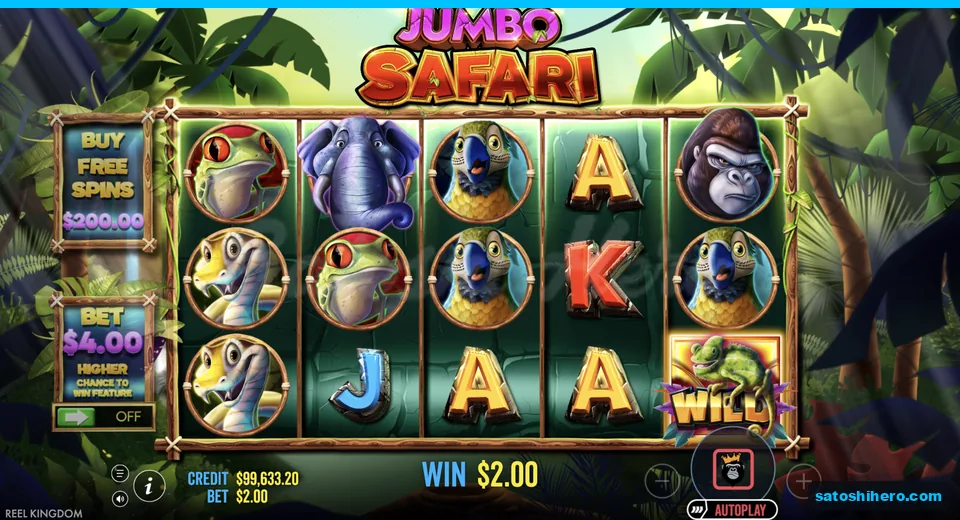 Line win resolves across Aces with wild frog