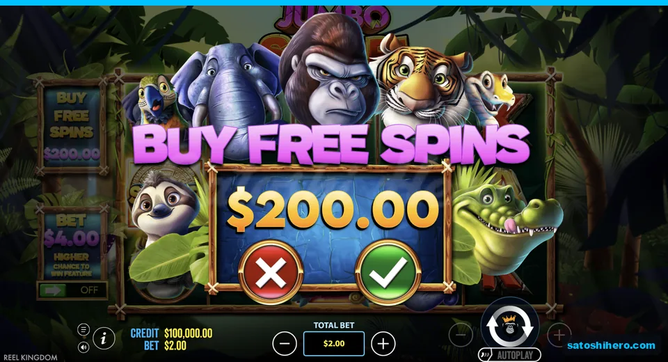 Buy menu opens at the two dollar stake