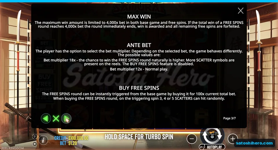 Rules page states cap ante and buy prices