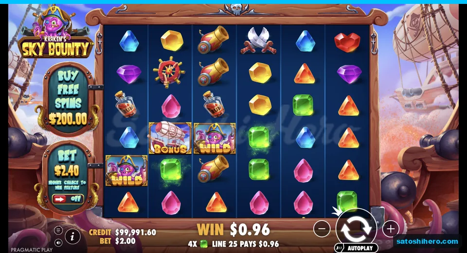 Line win resolves with two wilds showing