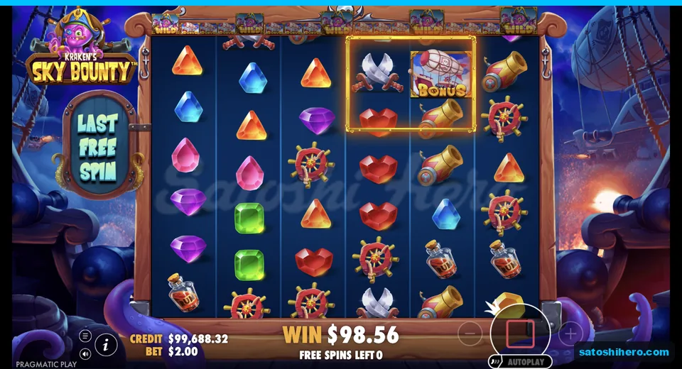 Free spins run shows expanded wild row