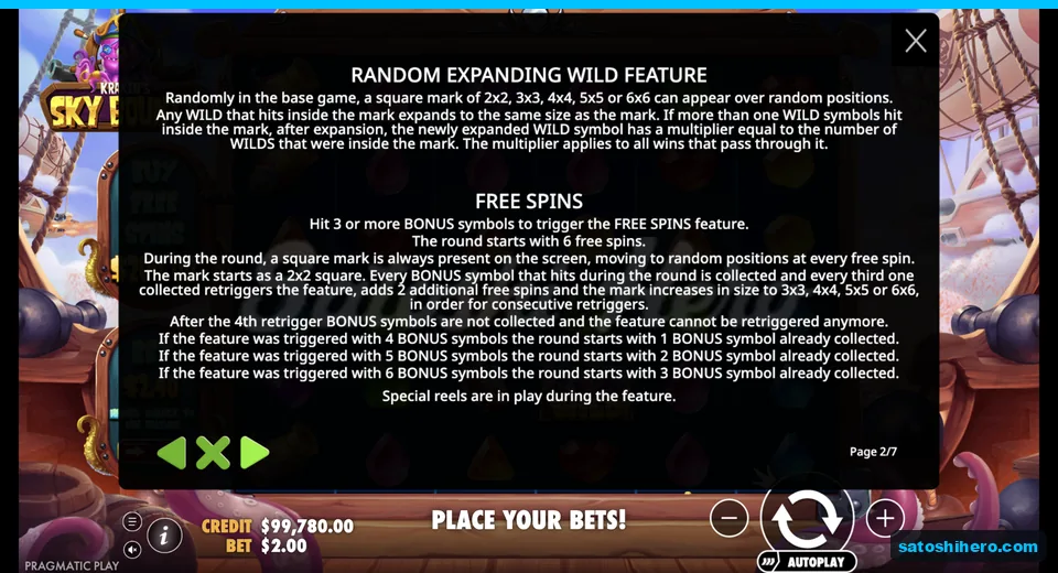 Rules panel explains random expanding wild mark